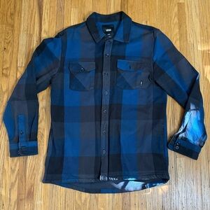 Vans Black and Blue Flannel Shirt/Coat. Size Large
